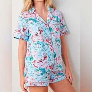 NWT Hilton x Printfresh Wrapped Gifts Pajama Set, Size Medium